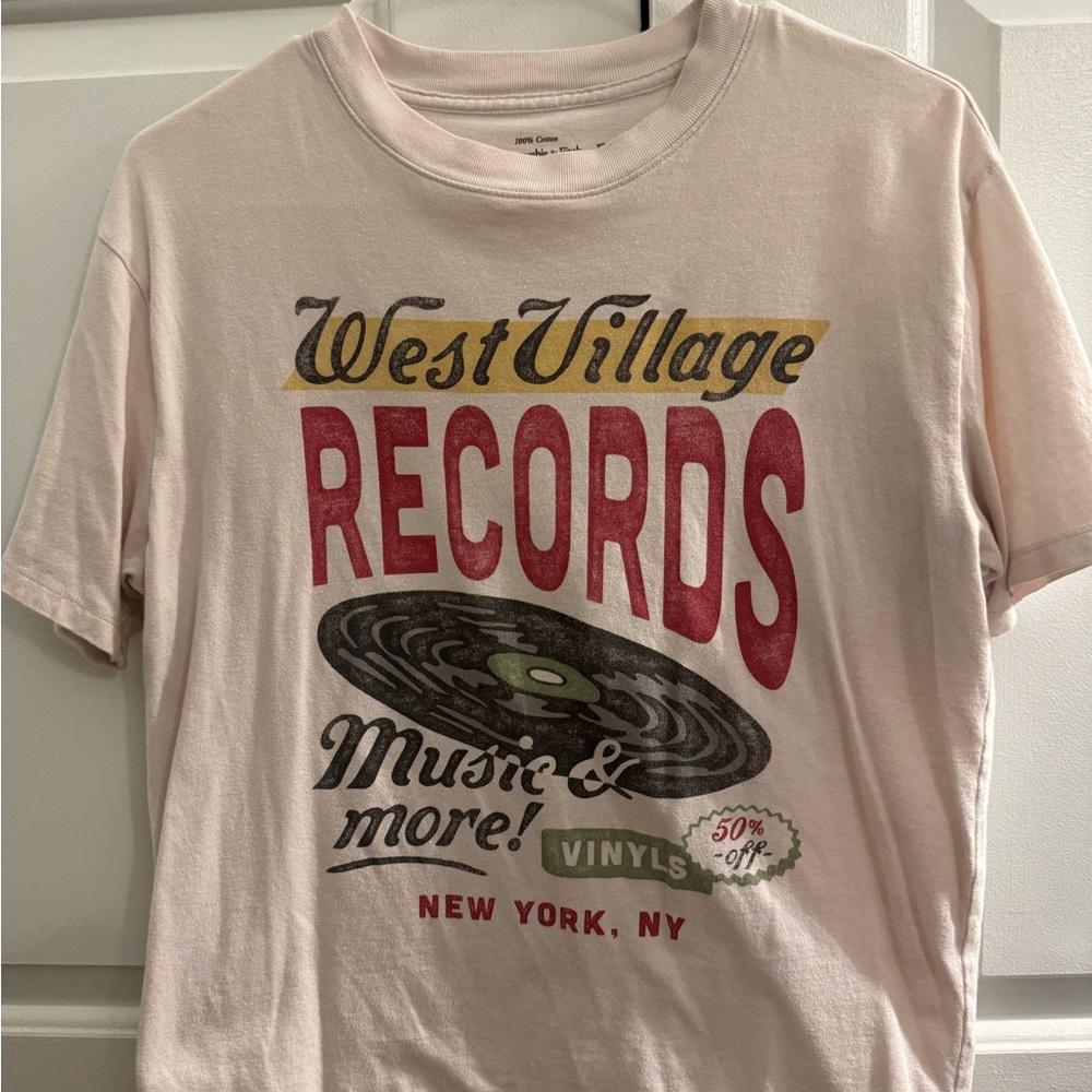 Graphic T-Shirt with Record Print
